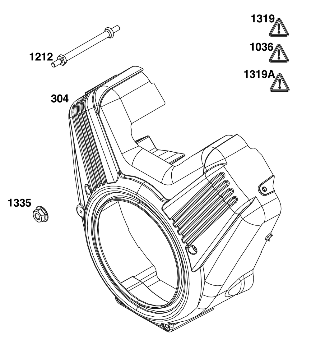 Blower Housing Group Diagram and Parts List for 61H375-0001-E1 400000 - 699999 Briggs and Stratton Engine
